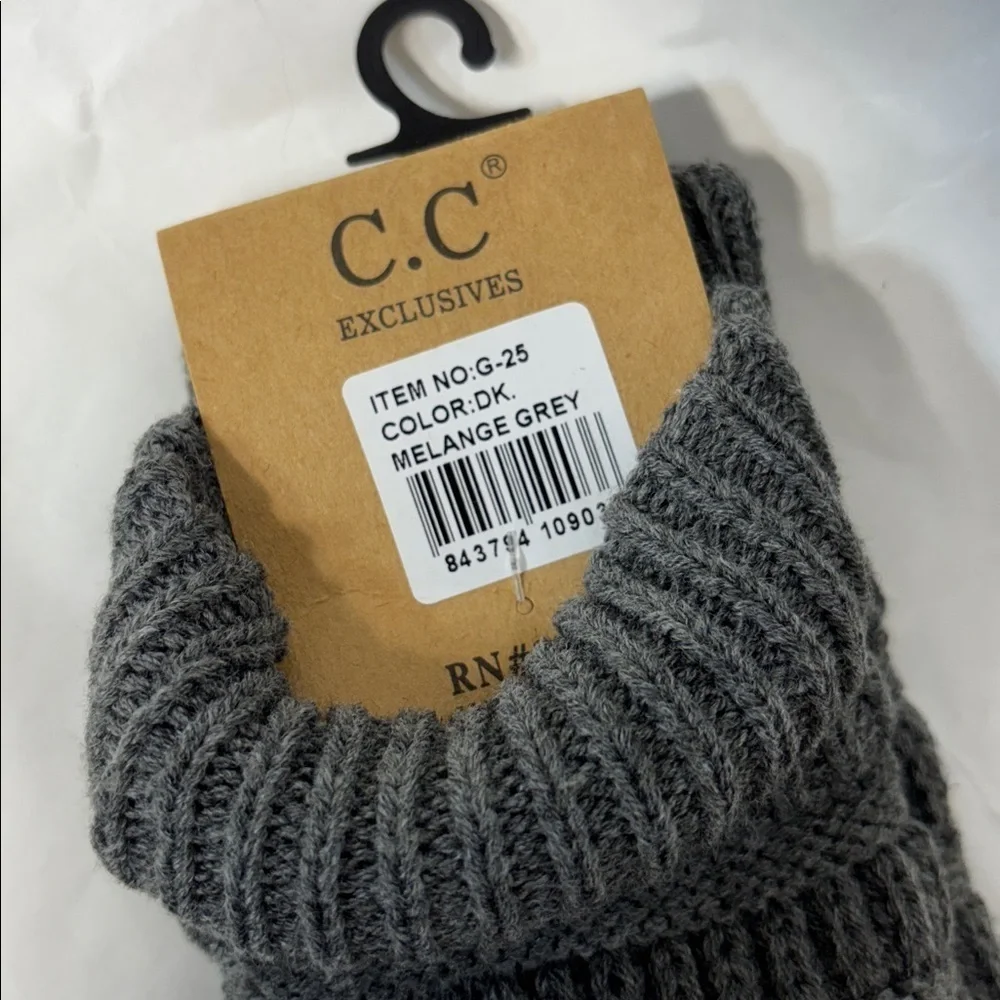 C.C Exclusives slate Gray smart tips Touchscreen compatible leather palm Gloves